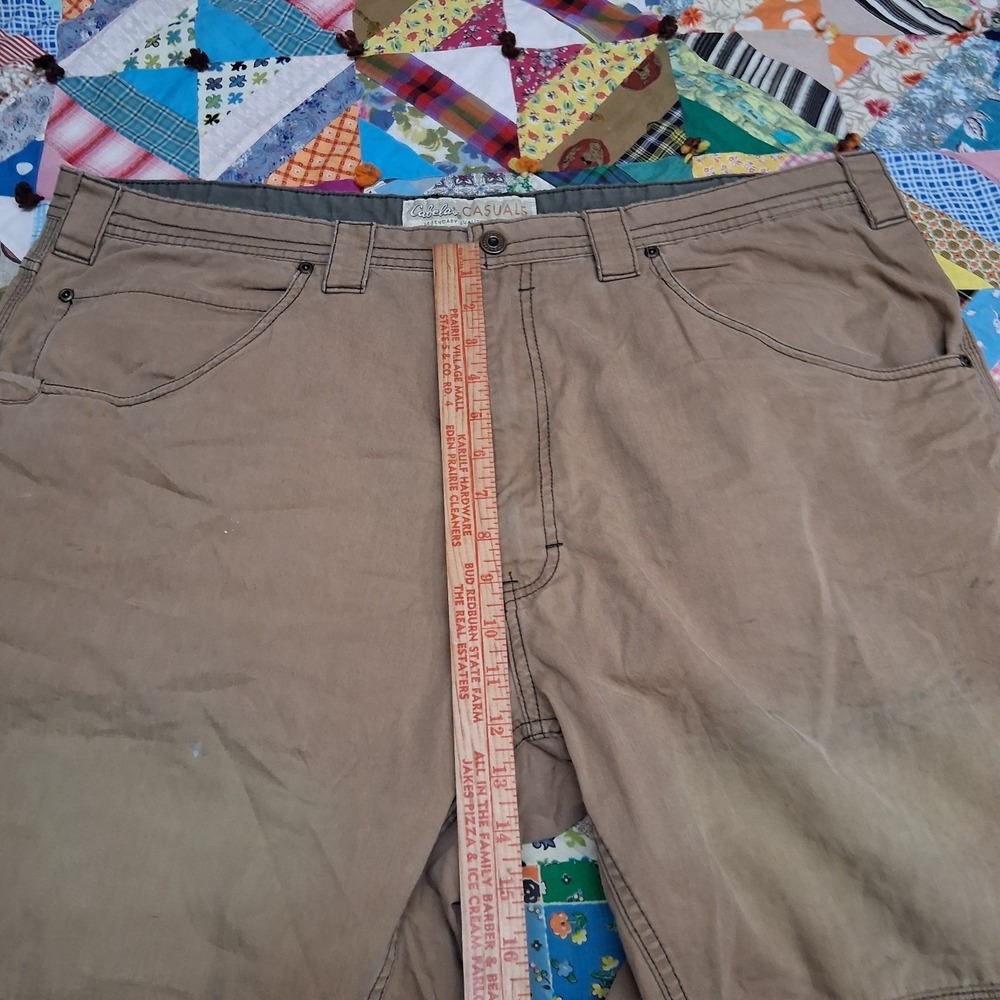 Cabelas Mens Double Knee Casuals Utility Pants Size 44x32 Tan Brown - Picture 13 of 16
